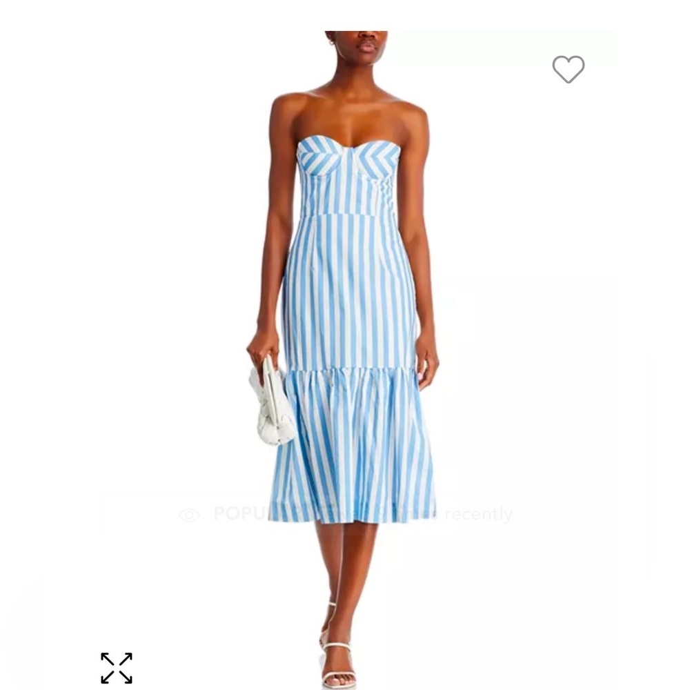 AQUA Stripe Bustier Midi Dress - Exclusive